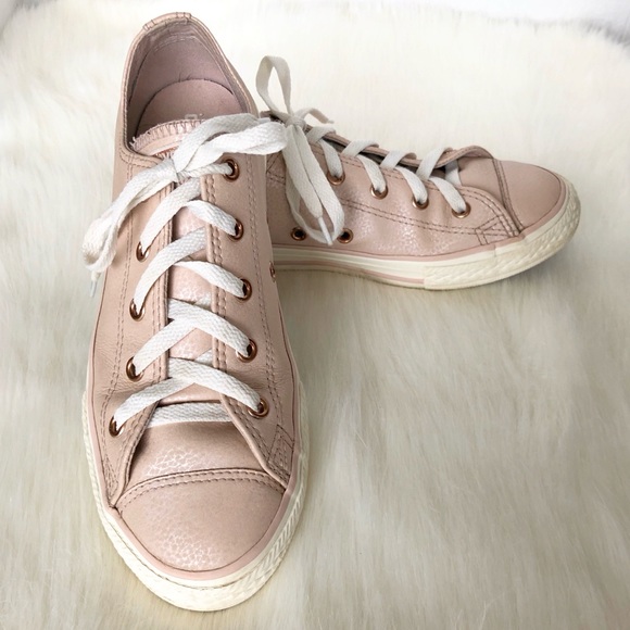 converse leather light pink